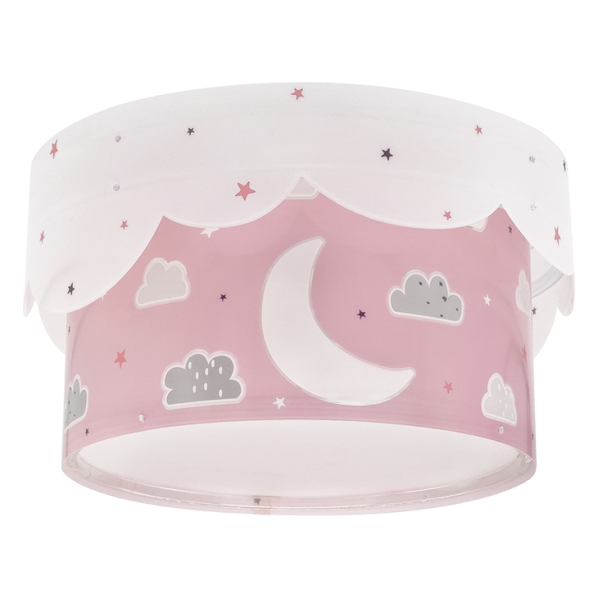 Dalber 61236S - Plafon dziecięcy MOON 2xE27/60W/230V różowy