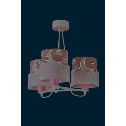 Dalber 61237S - Żyrandol dziecięcy MOON 3xE27/60W/230V