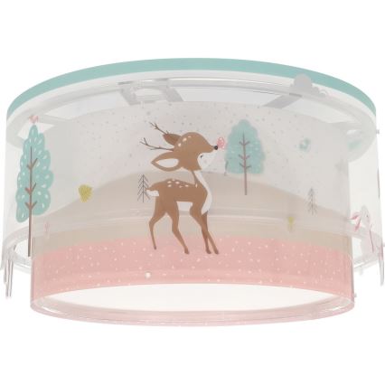 Dalber 61276 - Plafon dziecięcy LOVING DEER 2xE27/15W/230V