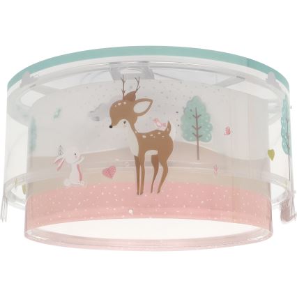 Dalber 61276 - Plafon dziecięcy LOVING DEER 2xE27/15W/230V