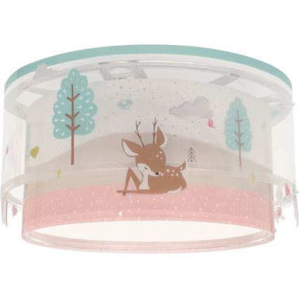 Dalber 61276 - Plafon dziecięcy LOVING DEER 2xE27/15W/230V