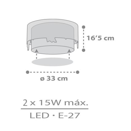 Dalber 61276 - Plafon dziecięcy LOVING DEER 2xE27/15W/230V