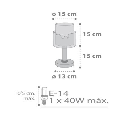 Dalber 61681 - Lampka dziecięca BABY TRAVEL 1xE14/40W/230V