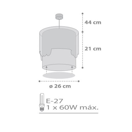 Dalber 61682 - Żyrandol dziecięcy BABY TRAVEL 1xE27/60W/230V