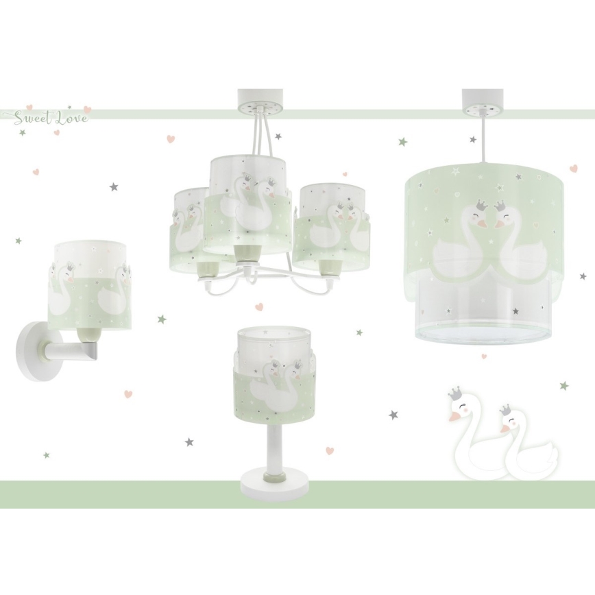 Dalber 61717H - Żyrandol dziecięcy SWEET LOVE 3xE27/60W/230V zielony