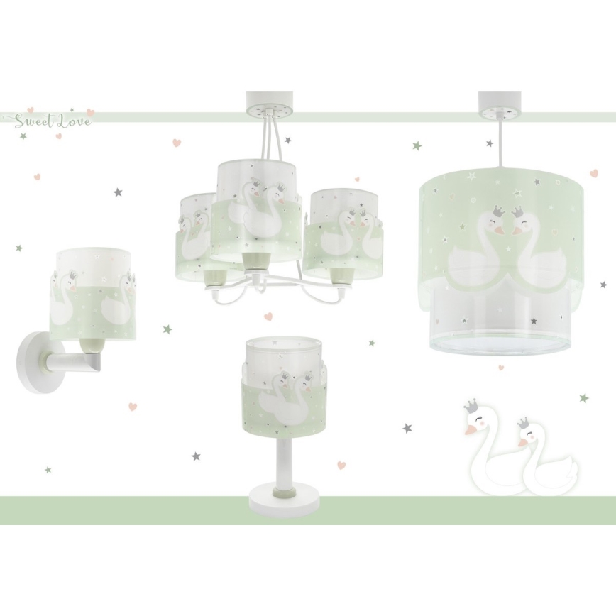 Dalber 61719H - Kinkiet dziecięcy SWEET LOVE 1xE27/60W/230V zielony