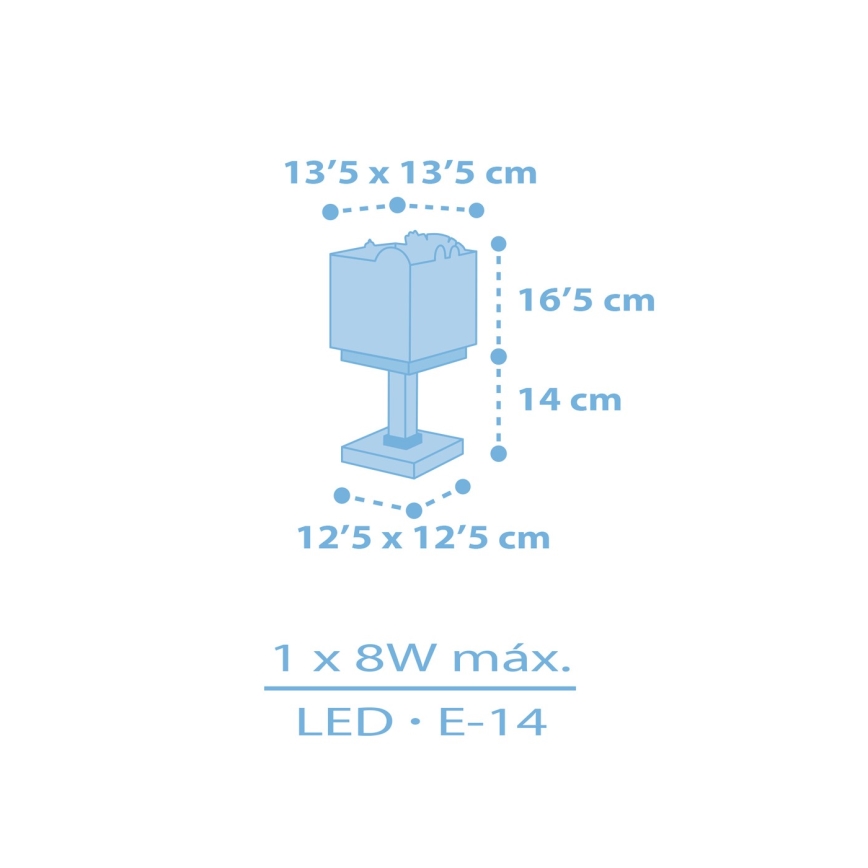 Dalber 63111T - Lampka dziecięca JUNGLE 1xE14/8W/230V niebieska