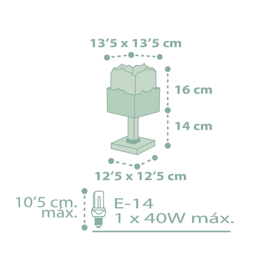 Dalber 63161H - Lampka dziecięca PANDA 1xE14/40W/230V zielona
