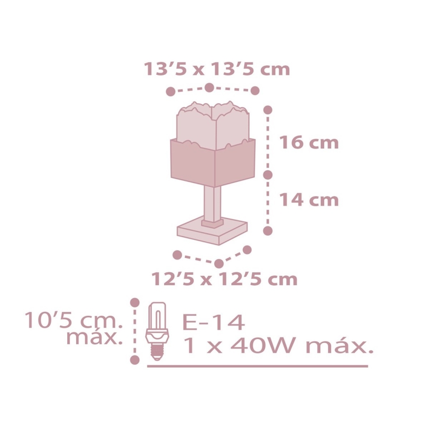 Dalber 63161S - Lampka dziecięca PANDA 1xE14/40W/230V różowy