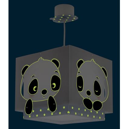 Dalber 63162T - Żyrandol dziecięcy PANDA 1xE27/60W/230V niebieski