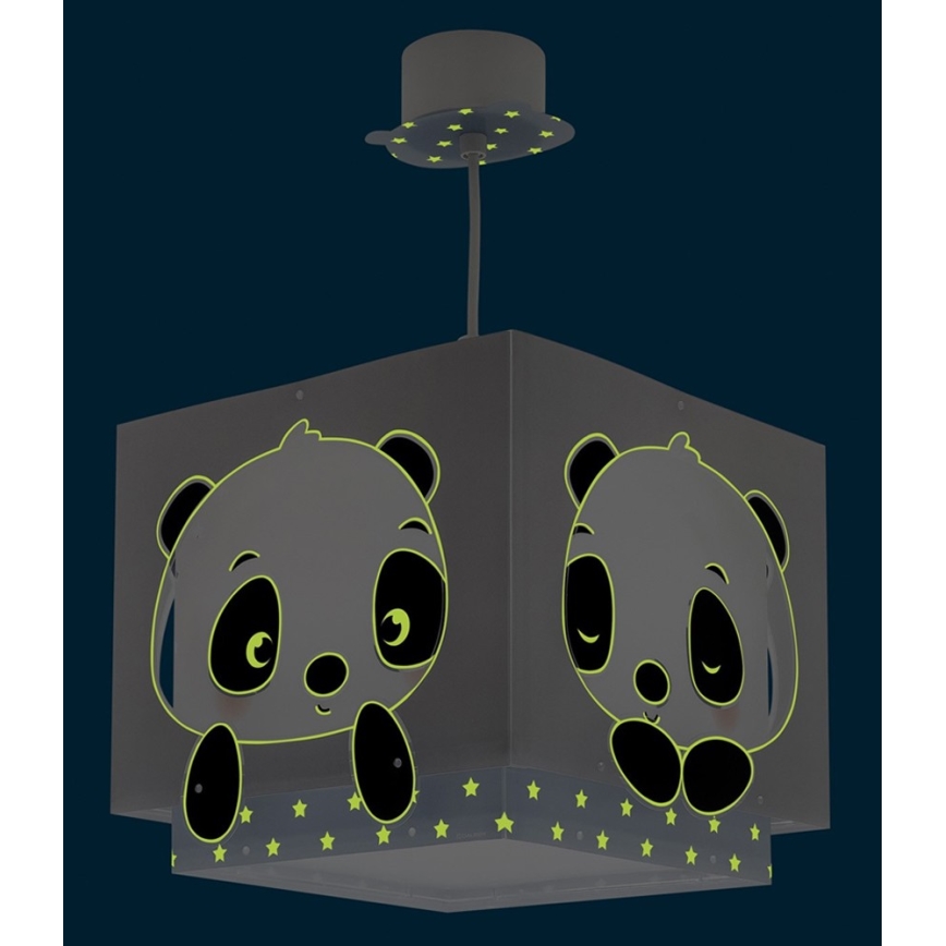 Dalber 63162T - Żyrandol dziecięcy PANDA 1xE27/60W/230V niebieski