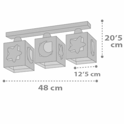 Dalber 63233NE - Plafon dziecięcy MOONLIGHT 3xE27/60W/230V