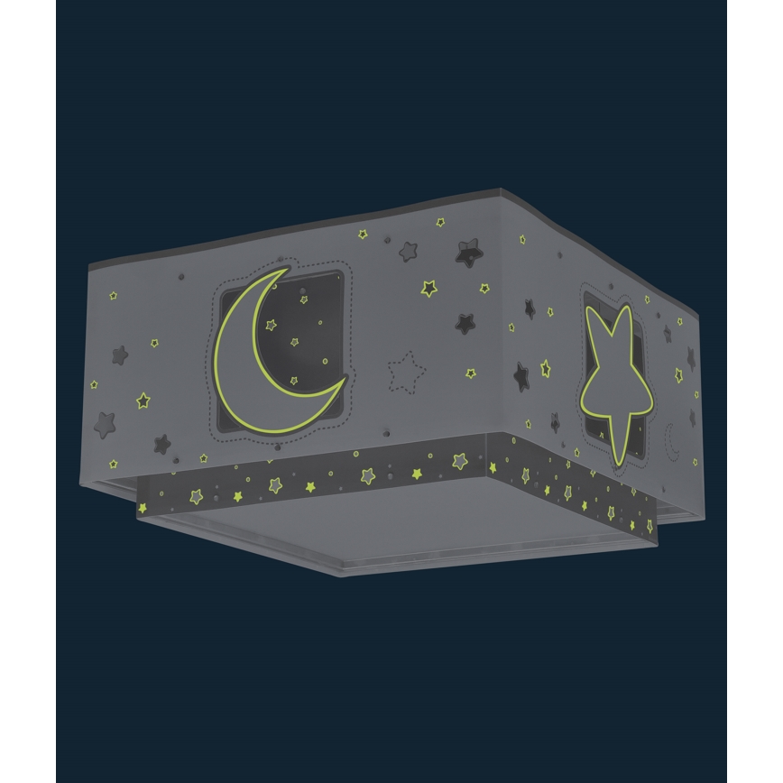 Dalber 63236E - Plafon dziecięcy MOONLIGHT 2xE27/60W/230V szary