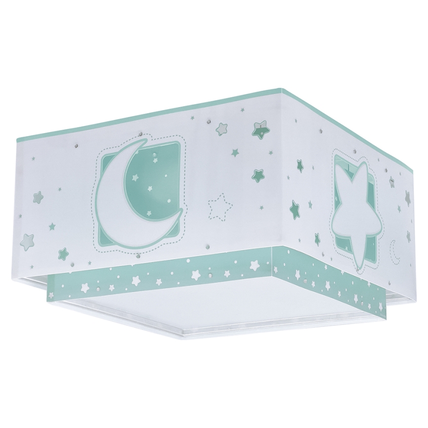 Dalber 63236H - Plafon dziecięcy MOONLIGHT 2xE27/60W/230V zielony