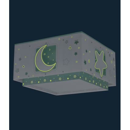 Dalber 63236H - Plafon dziecięcy MOONLIGHT 2xE27/60W/230V zielony