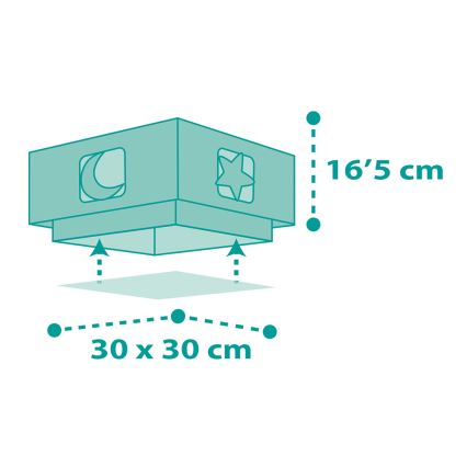 Dalber 63236H - Plafon dziecięcy MOONLIGHT 2xE27/60W/230V zielony