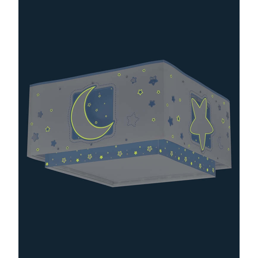 Dalber 63236T - Plafon dziecięcy MOONLIGHT 2xE27/60W/230V niebieski