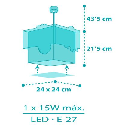 Dalber 63312 - Żyrandol dziecięcy HAPPY JUNGLE 1xE27/15W/230V