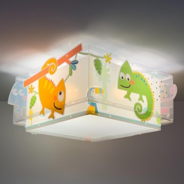 Dalber 63316 - Dziecięca lampa sufitowa HAPPY JUNGLE 2xE27/15W/230V