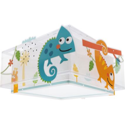 Dalber 63316 - Dziecięca lampa sufitowa HAPPY JUNGLE 2xE27/15W/230V