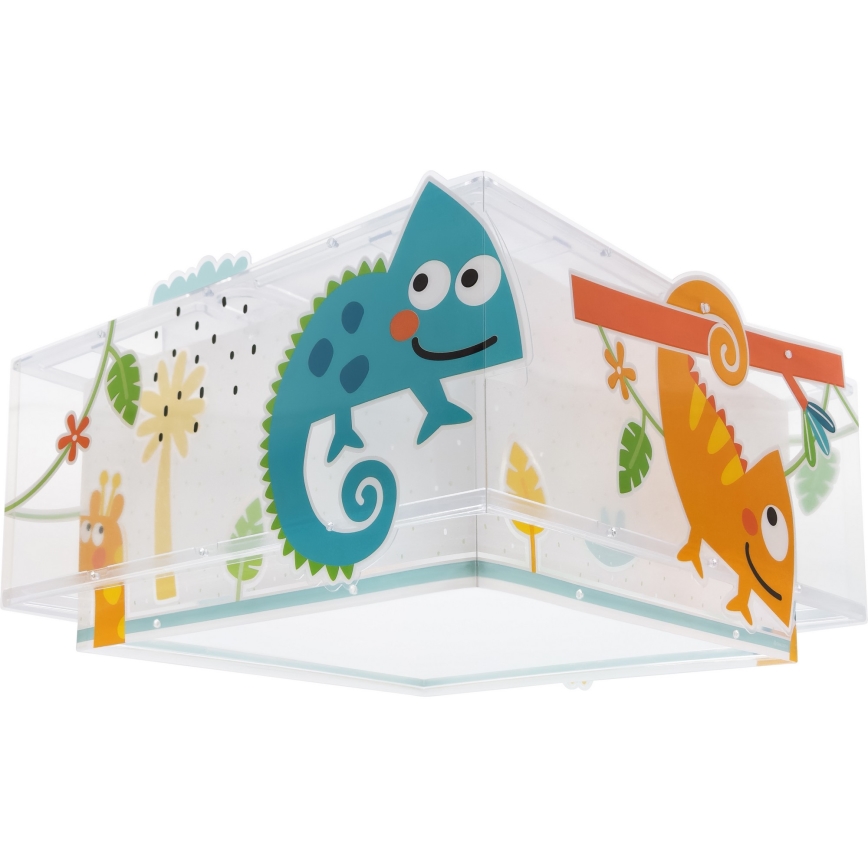 Dalber 63316 - Dziecięca lampa sufitowa HAPPY JUNGLE 2xE27/15W/230V