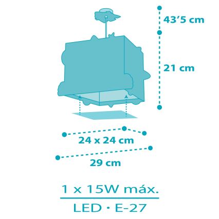 Dalber 63352 - Żyrandol dziecięcy ROCKET 1xE27/15W/230V