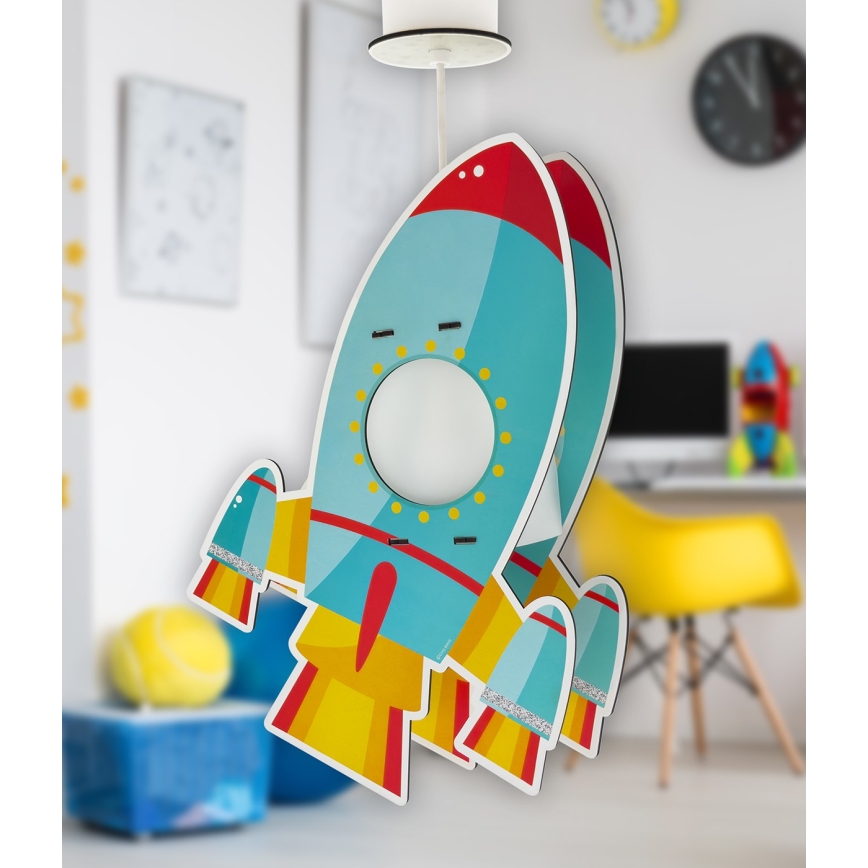 Dalber 63357 - Żyrandol dziecięcy ROCKET 1xE27/15W/230V