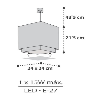 Dalber 63372 - Żyrandol dziecięcy LITTLE PIXEL 1xE27/15W/230V