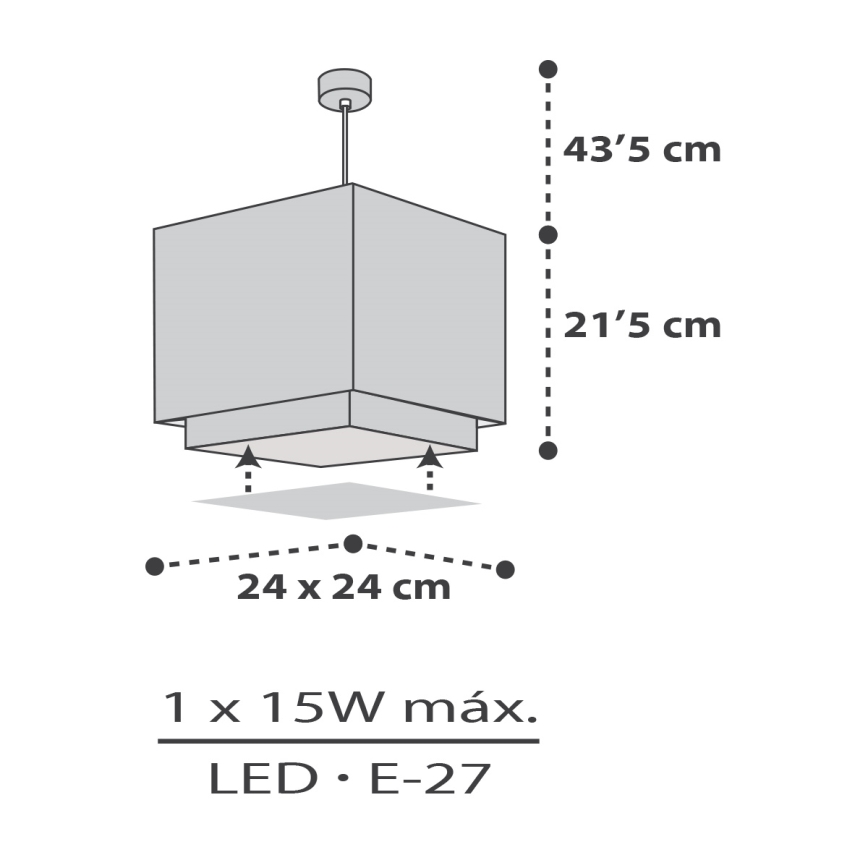 Dalber 63372 - Żyrandol dziecięcy LITTLE PIXEL 1xE27/15W/230V