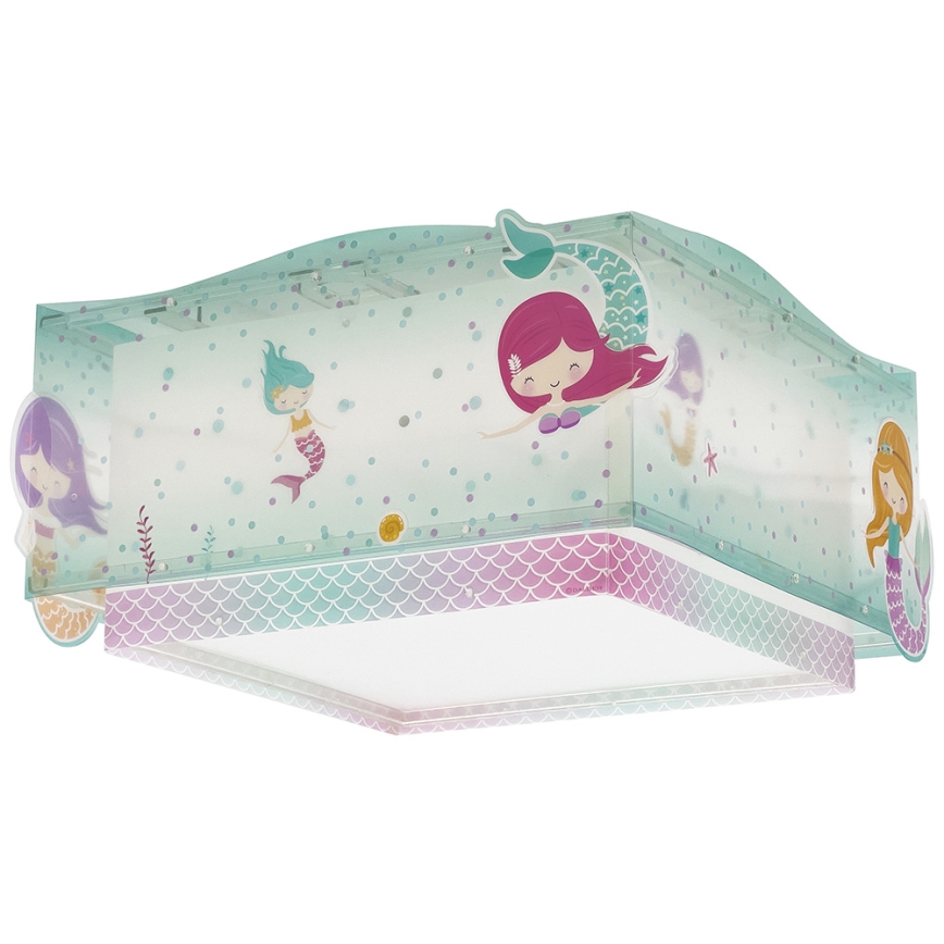 Dalber 63446 - Plafon dziecięcy MERMAIDS 2xE27/60W/230V