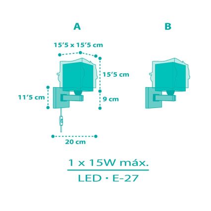 Dalber 63449 - Kinkiet dziecięcy MERMAIDS 1xE27/60W/230V