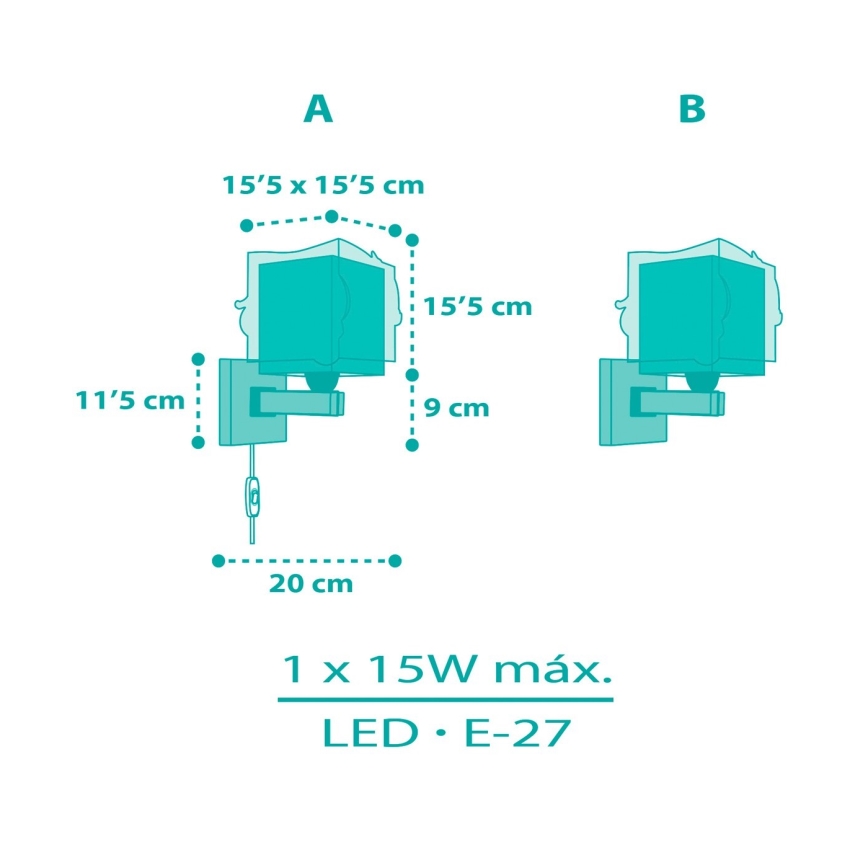 Dalber 63449 - Kinkiet dziecięcy MERMAIDS 1xE27/60W/230V