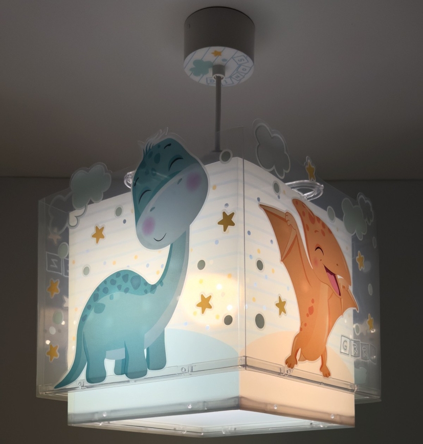Dalber 63452 - Żyrandol dziecięcy BABY DINOS 1xE27/15W/230V wielobarwny