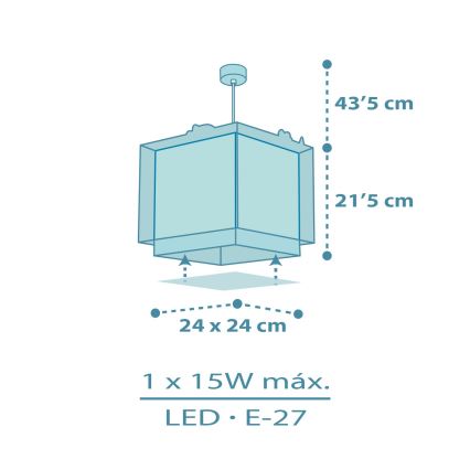 Dalber 63452 - Żyrandol dziecięcy BABY DINOS 1xE27/15W/230V wielobarwny