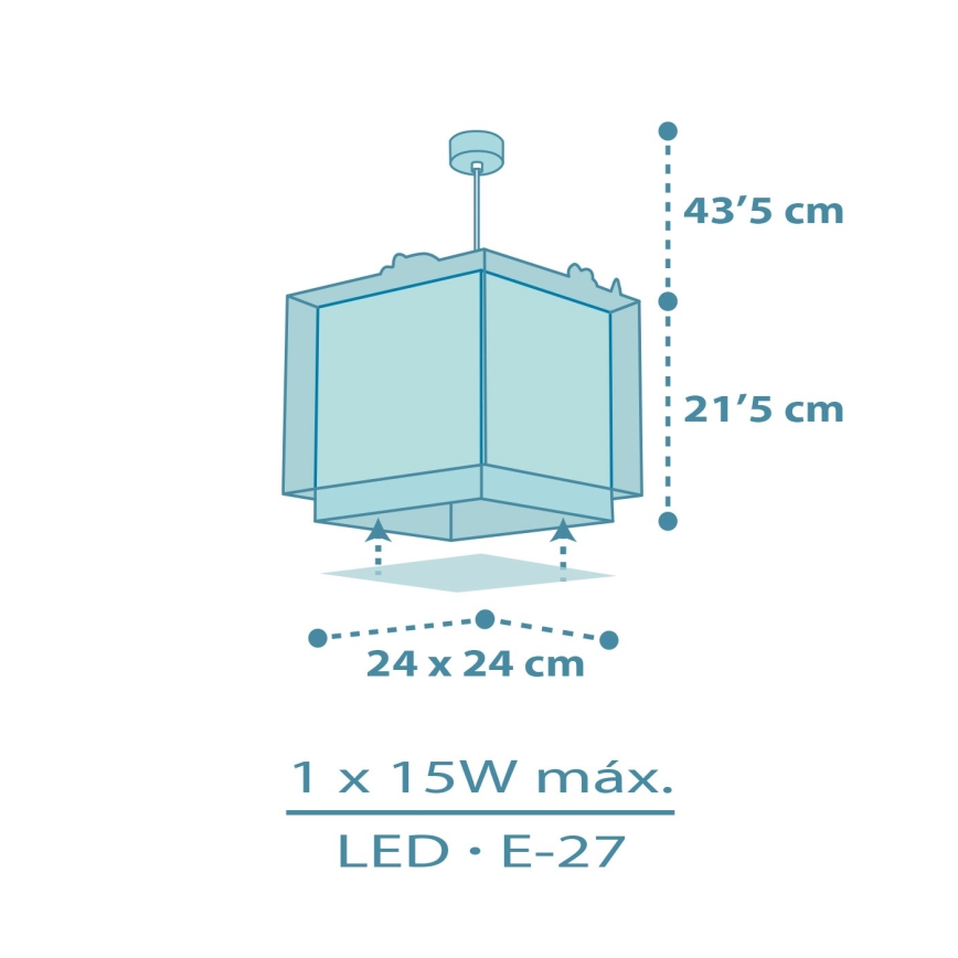 Dalber 63452 - Żyrandol dziecięcy BABY DINOS 1xE27/15W/230V wielobarwny