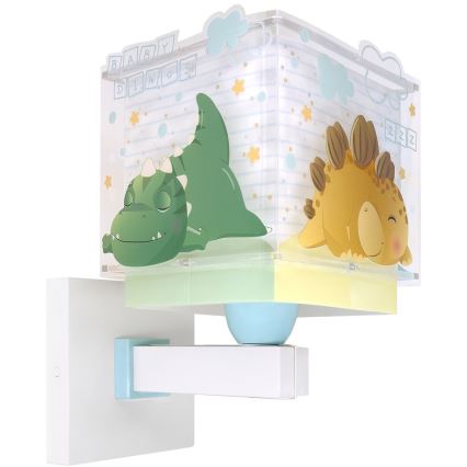 Dalber 63459 - Dziecięca lampa ścienna BABY DINOS 1xE27/15W/230V wielobarwna