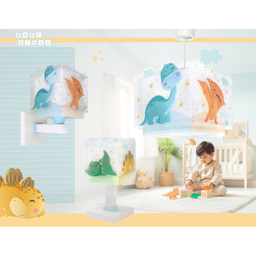 Dalber 63459 - Dziecięca lampa ścienna BABY DINOS 1xE27/15W/230V wielobarwna
