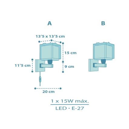 Dalber 63459 - Dziecięca lampa ścienna BABY DINOS 1xE27/15W/230V wielobarwna