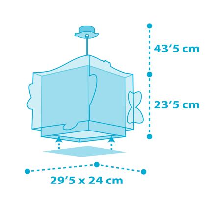 Dalber 63472 - Żyrandol dziecięcy BABY SHARK 1xE27/60W/230V