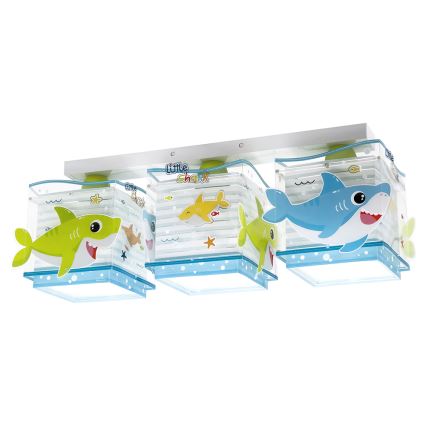 Dalber 63473 - Plafon dziecięcy BABY SHARK 3xE27/60W/230V