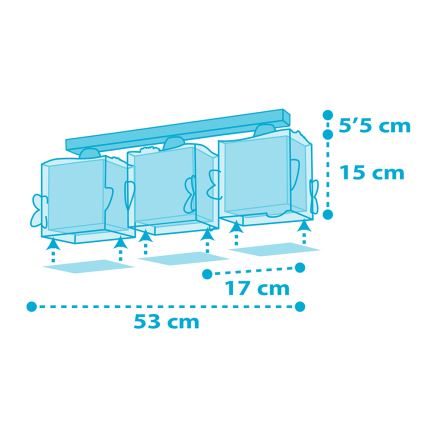 Dalber 63473 - Plafon dziecięcy BABY SHARK 3xE27/60W/230V