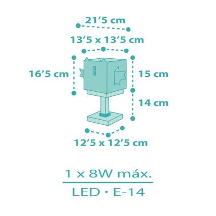 Dalber 64381 - Lampka dziecięca LITTLE DRAGON 1xE14/8W/230V