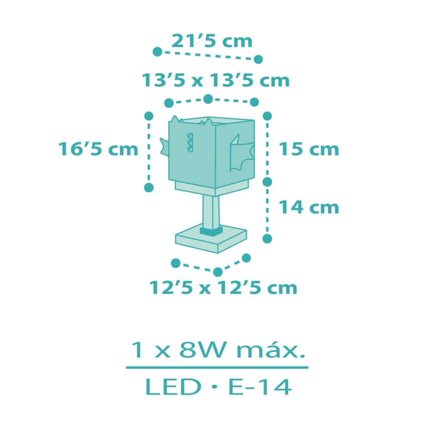 Dalber 64381 - Lampka dziecięca LITTLE DRAGON 1xE14/8W/230V