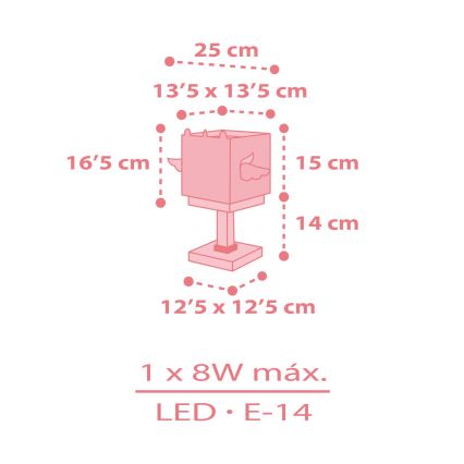 Dalber 64591 - Lampka dziecięca LITTLE UNICORN 1xE14/8W/230V