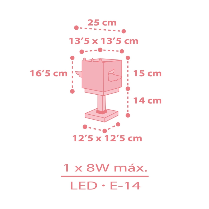 Dalber 64591 - Lampka dziecięca LITTLE UNICORN 1xE14/8W/230V