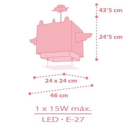 Dalber 64592 - Żyrandol dziecięcy LITTLE UNICORN 1xE27/15W/230V