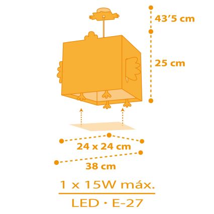 Dalber 64642 - Żyrandol dziecięcy LITTLE CHICKEN 1xE27/15W/230V