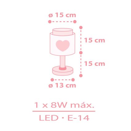 Dalber 76011S - Lampka dziecięca BABY DREAMS 1xE14/8W/230V różowe