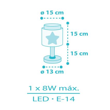 Dalber 76011T - Lampka dziecięca BABY DREAMS 1xE14/8W/230V niebieski