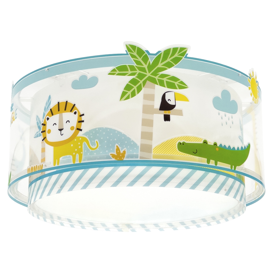 Dalber 76116 - Plafon dziecięcy JUNGLE 2xE27/15W/230V